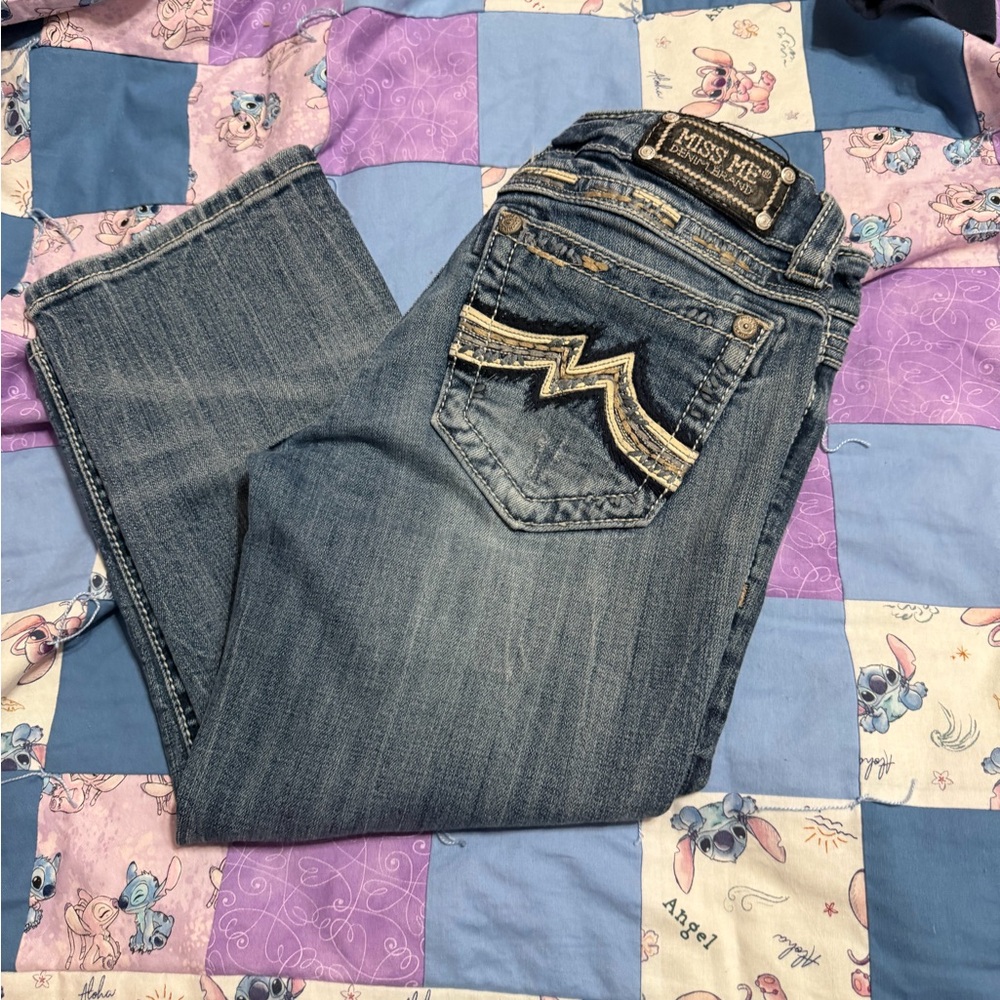 Miss Me Women's Denim Boot Cut Jeans with Embellished Pockets